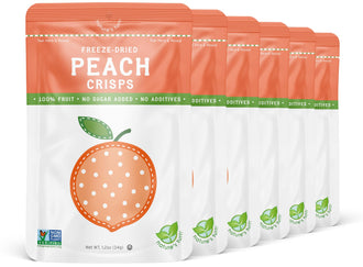 Nature’s Turn Freeze-Dried Fruit Snacks, Peach Crisps - Pack of 6 (1.2 oz Each)