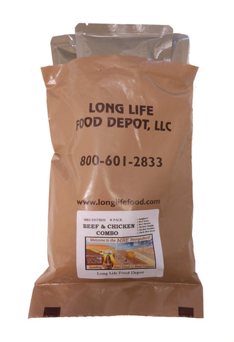 Long Life Food Depot - MRE Beef and Chicken Entrees Combo - 6 Pack