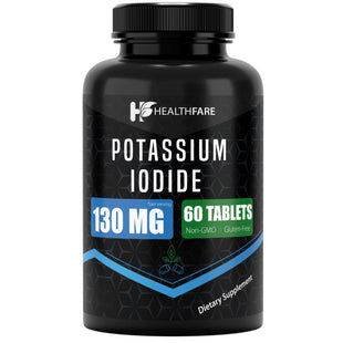 HealthFare Potassium Iodide Tablets - 60 Count 130 mg KI Pills 6-Pack - 360 Total Tablets