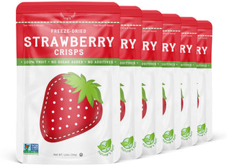 Nature’s Turn Freeze-Dried Fruit Snacks, Strawberry Crisps - Pack of 6 (1.2 oz Each)