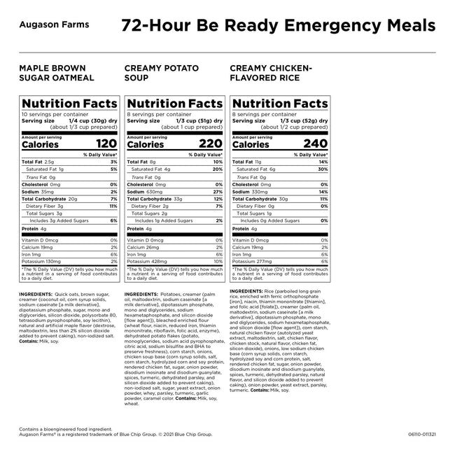 72-Hour 1-Person Emergency Food Supply Kit, 5 Pack