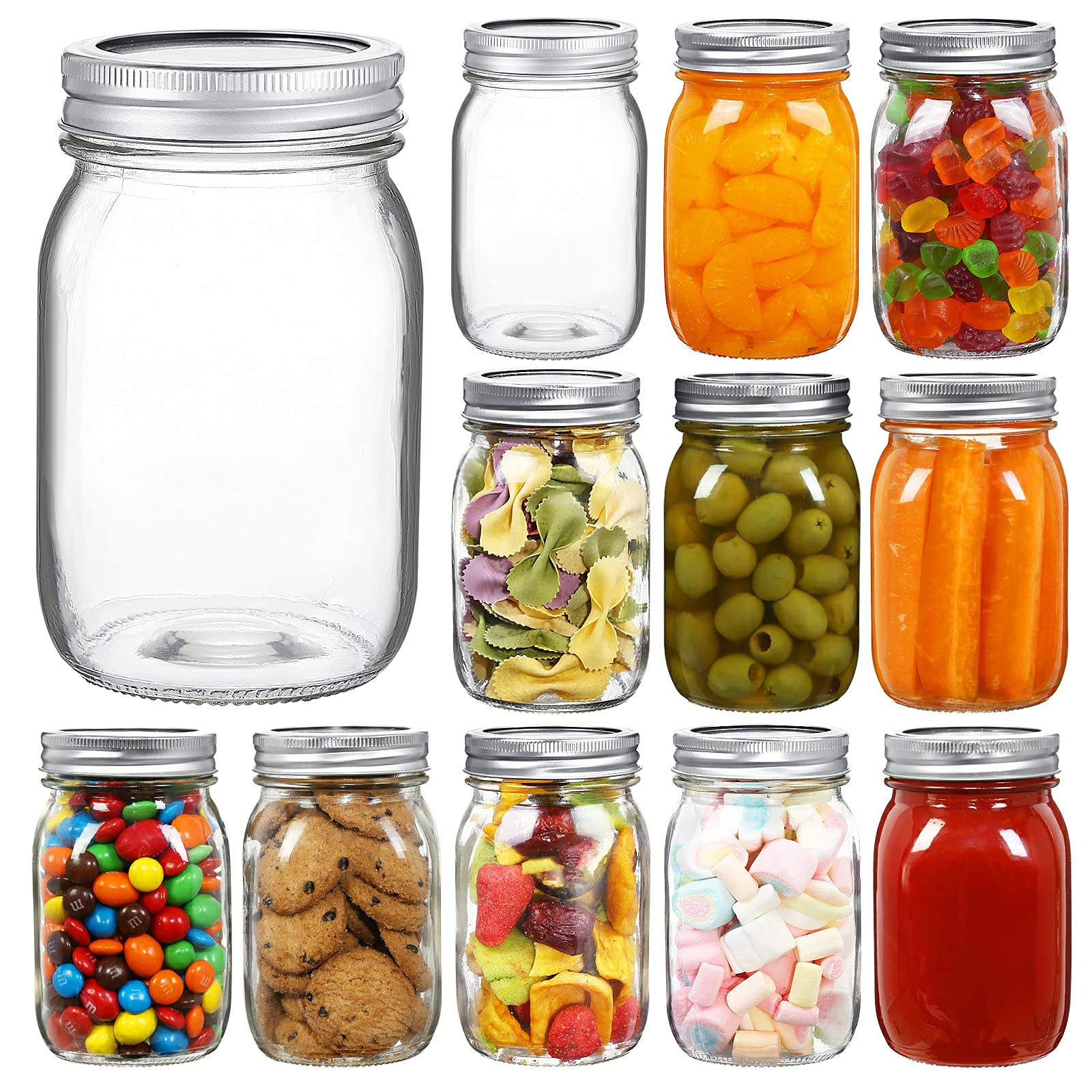 16 oz Wide-Mouth Glass Canning Mason Jars