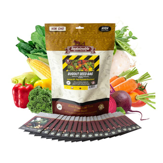 Bug Out Bag Survival Garden Vegetable & Herb Seeds - 12,000+ Seeds - Collection of 19 Heirloom Seed Varieties