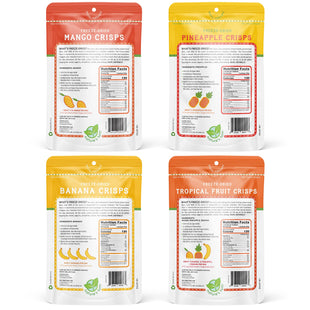 Nature’s Turn Freeze-Dried Fruit Snacks, Mixed Tropical (Mango, Pineapple, Banana) Fruit Crisps - Pack of 4 (1.2 oz Each)