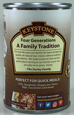 Keystone Meats All-Natural Canned Ground Beef 14oz Cans - Pack of 4