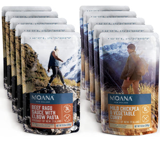 Moana - Beef Ragu Sauce With Pasta Pouch - 5 Pack + Mild Chickpea Vegetable Curry Pouch - 5 Pack