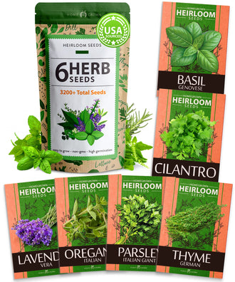 Home Grown Brand, Heirloom Herb Seeds - 6 Variety Pack