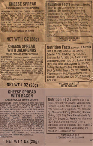 Long Life Food Depot - MRE Cheddar Cheese Spread Combo - 24 Pack