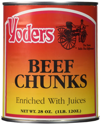 Yoder's Canned Premium Boneless Beef Chunks, 28 Oz (#2.5 Can)