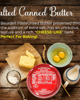Beurdell French Salted Real Canned Butter 100% Natural (Pack of 24)