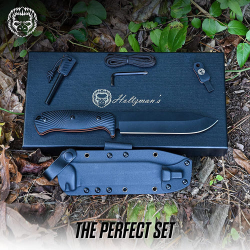 12.32" LAVALINE SURVIVAL KNIFE WITH FIXED 1095 HIGH CARBON STEEL BLADE