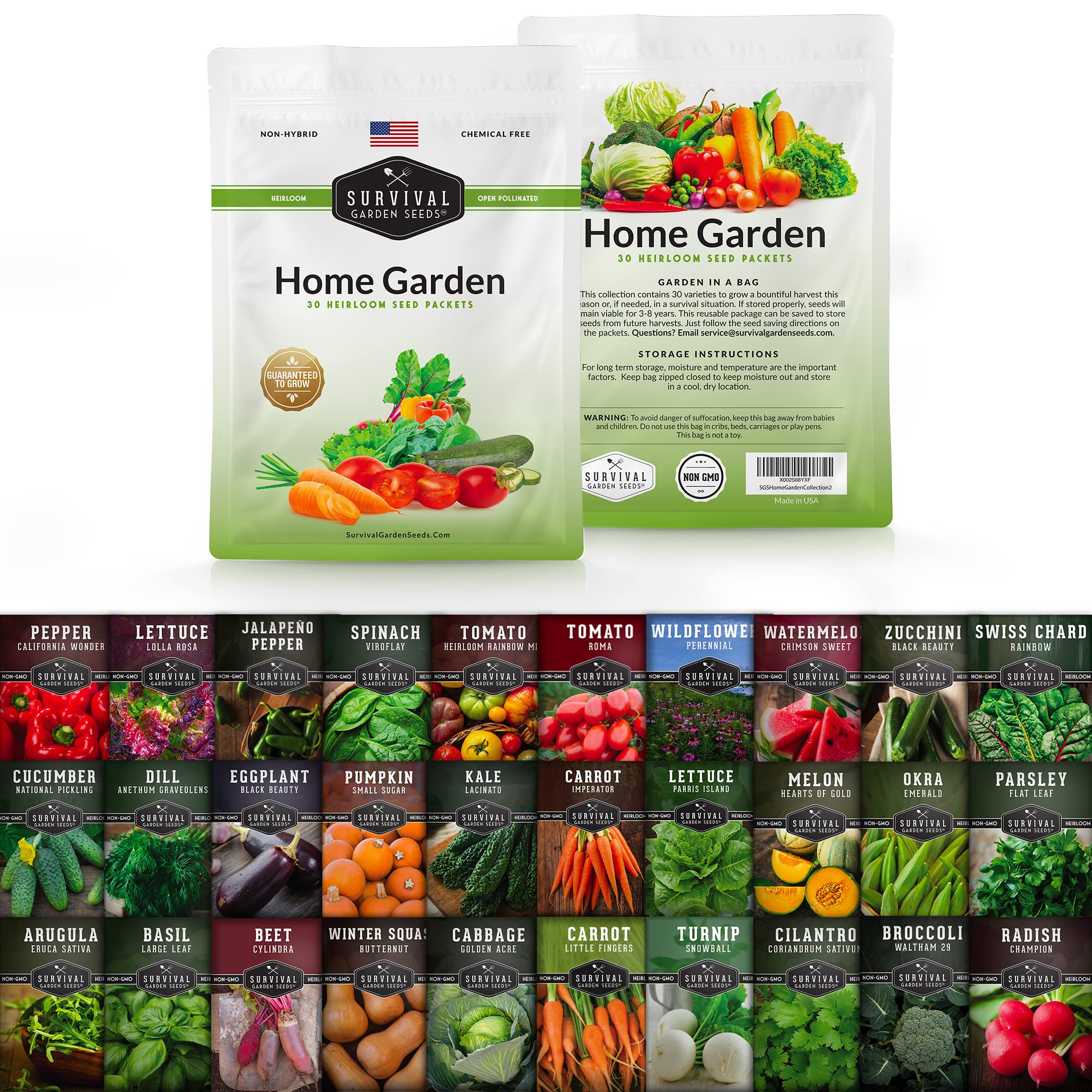 survival garden seed Survival Garden Seeds Home Garden Vegetable, Fruit & Herb Seed Bank Kit - 30 Seed Packs