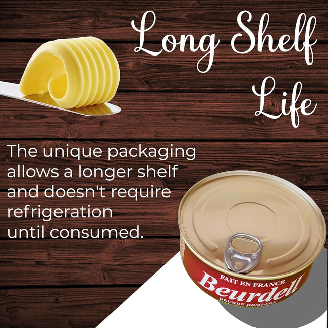 Beurdell French Salted Real Canned Butter 100% Natural (Pack of 24)