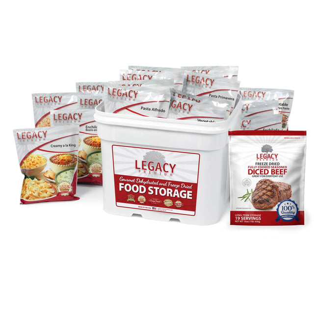79 Serving Freeze Dried Beef and Entrée Combo Bucket