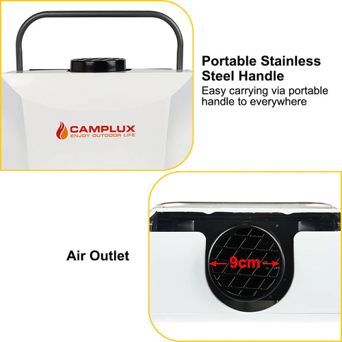 Camplux 8L Portable Gas Hot Water Heater w/ 4.3L Pump & Sink Sprayer & Shower Stand