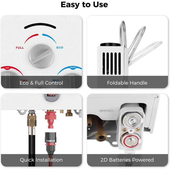 Camplux BW158P60 Camping Water Heater With Pump Kit