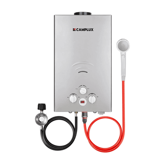 Portable Propane Tankless Water Heater, Camplux 2.64 GPM On Demand Camping Gas Water Heater, Gray