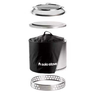 Solo Stove Stainless Steel Bonfire Backyard Bundle 2.0 - Portable & "Smokeless"