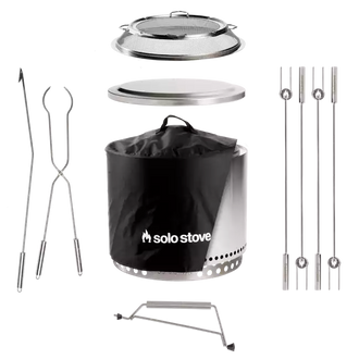 Solo Stove Stainless Steel Bonfire Ultimate Bundle 2.0 - Portable & "Smokeless"