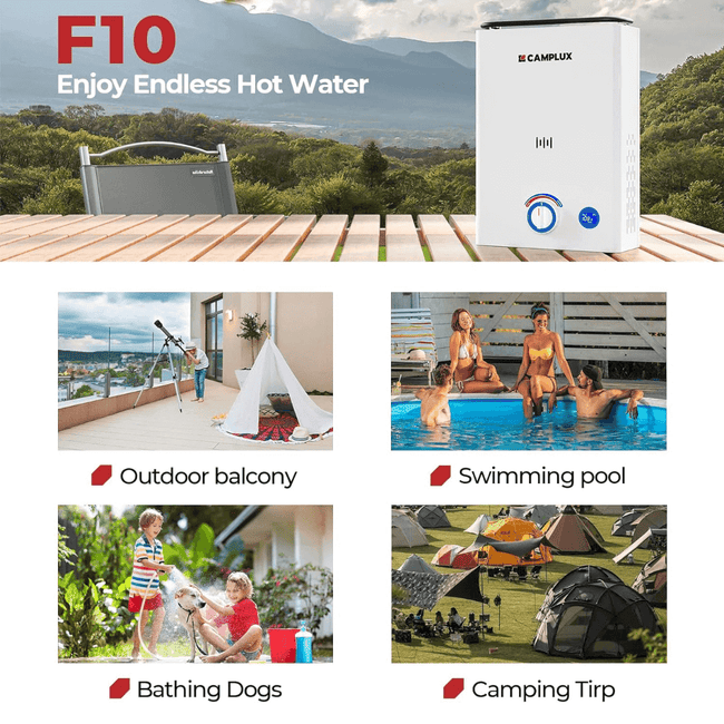 Camplux First F10 Pro LPG Camping Water Heater Pump Kit