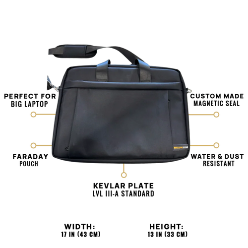 EscapeZone Bulletproof IIIa Faraday Laptop Shoulder Bag