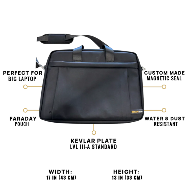 EscapeZone Bulletproof IIIa Faraday Laptop Shoulder Bag
