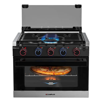 Camplux RV Stove Gas Range Oven w/ 3 Burners Cooktop 17 Inches ELITE