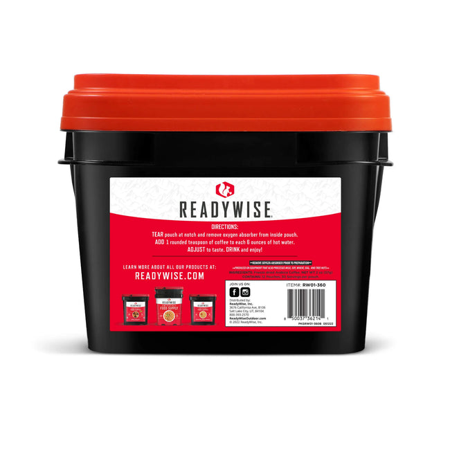 ReadyWise - 360 Serving Freeze Dried Coffee Bucket
