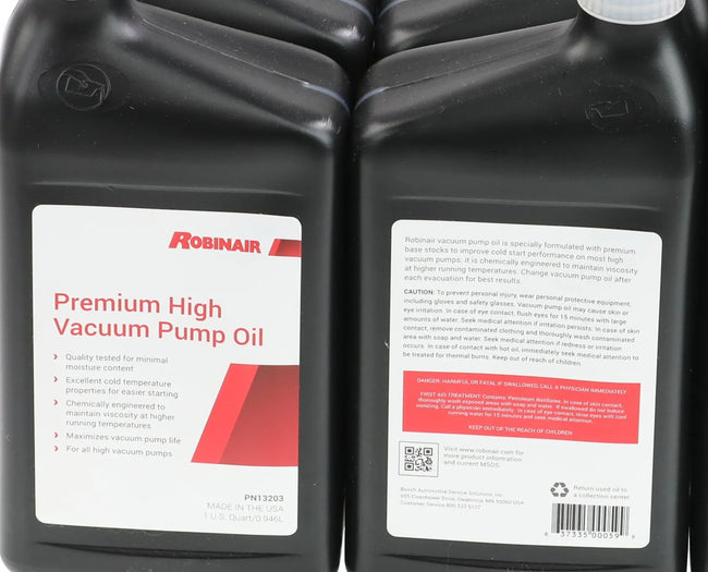 Robinair-Vacuum-Pump-Oil-Labels