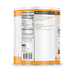 ReadyWise - Simple Kitchen Orange Drink Mix - 86 Serving Can