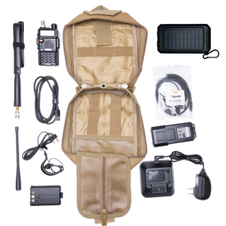UV5R Solar Radio Go Bag with Solar Charger and UV5R 8 watt Programmed Radio Bugout Kit