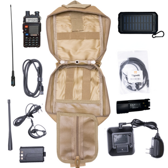 UV5R Gen 3 8 Watt Ham Radio Go Bag with Portable Solar Charger & High-Power + Nagoya NA771