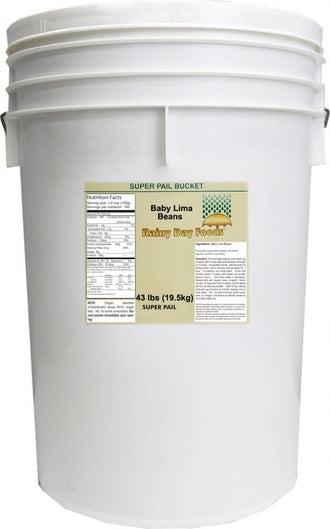 Rainy Day Foods Baby Lima Beans 5 Gallon 35 lb. Super Pail - 158 Servings
