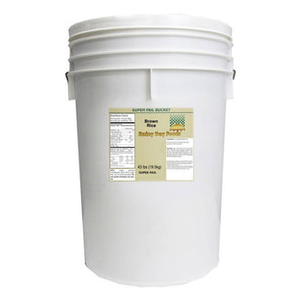 Rainy Day Foods Non-GMO Brown Rice Long 5 Gallon 35 lb. Super Pail - 353 Servings