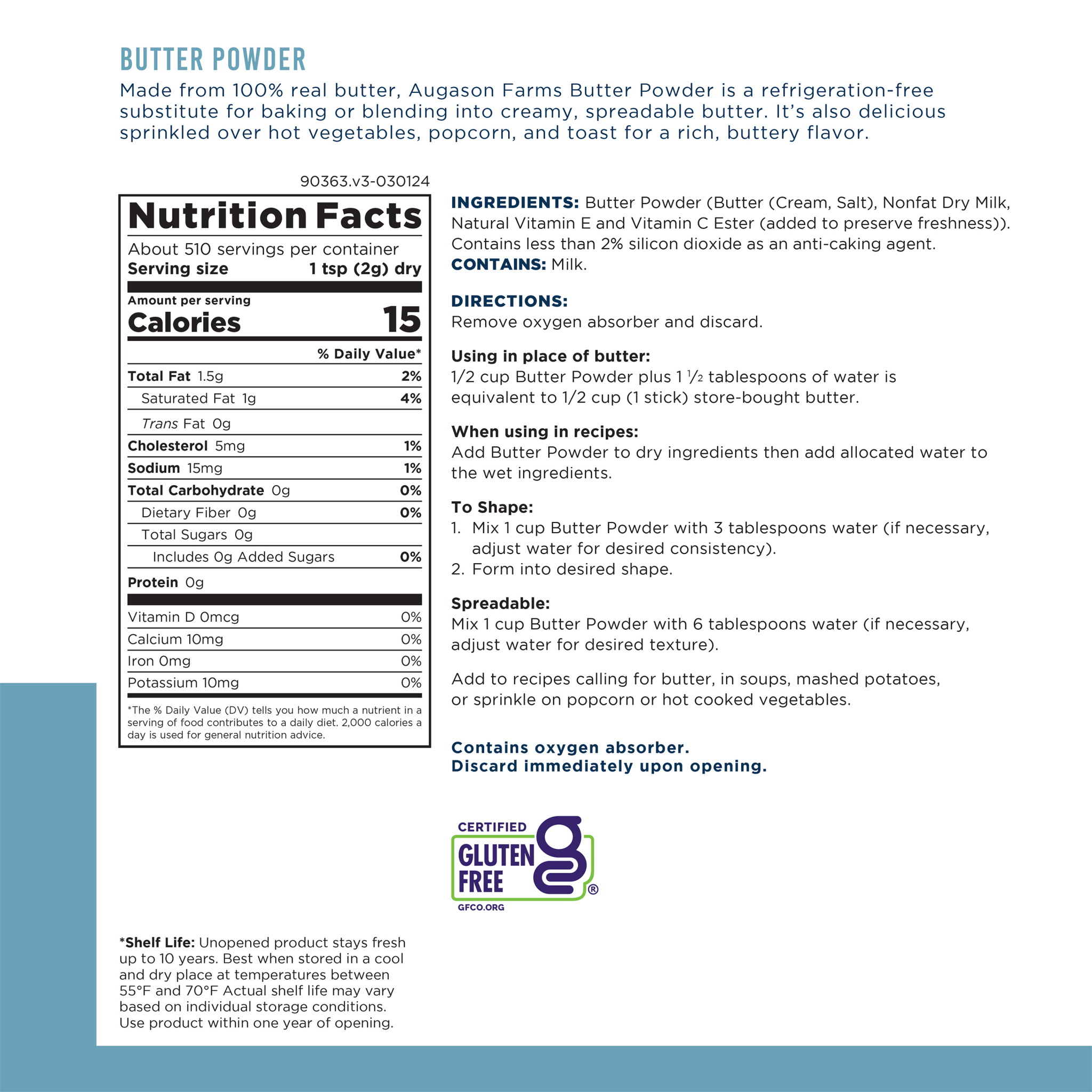 Butter Can Butter Powder Can, 510 Servings – PrepSOS