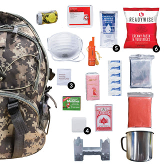 ReadyWise - 64 Piece Survival Back Pack (Camo)