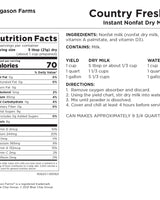 Country Fresh Instant Nonfat Dry Milk Can, 39 Servings