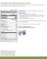 Dehydrated Red and Green Diced Bell Peppers Can, 113 Servings