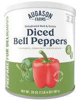 Dehydrated Red and Green Diced Bell Peppers Can, 113 Servings