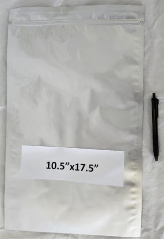 Rainy Day Foods - Mylar Bag Dull Silver W/Zip Lock 10.5" X 17.5"
