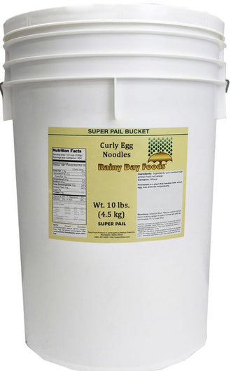 Rainy Day Foods Curly Egg Noodles Medium 5 Gallon 7 lb. Super Pail - 55 Servings