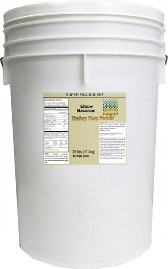 Rainy Day Foods Macaroni Elbow 5 Gallon 20 lb. Super Pail - 159 Servings