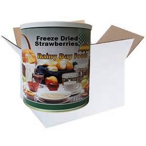 Rainy Day Foods Freeze-Dried Sliced Strawberries #10 Cans - 6 Pack