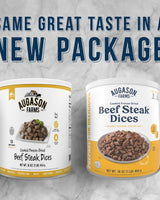 Cooked Freeze Dried Beef Steak Dices Can, 13 Servings