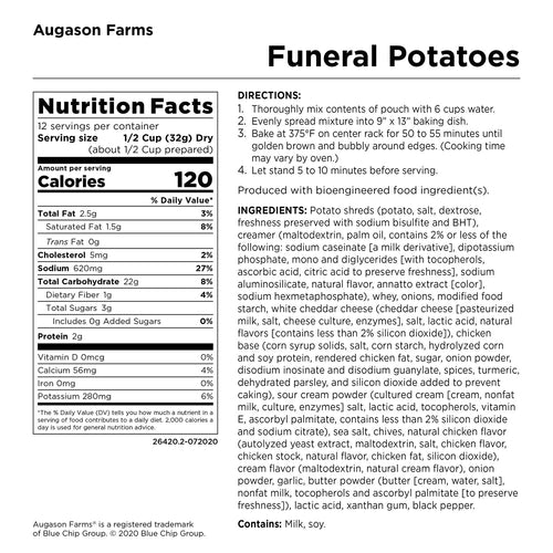 Funeral Potatoes Pouch, Cheesy Potato Casserole, 12 Servings