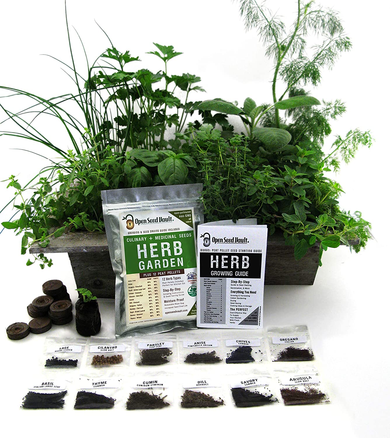 best seeds for herb garden 100% Non-gmo Heirloom Culinary and Medicinal Herb Kit 12 Easy-to-Grow Herb Seeds