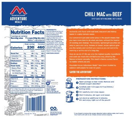 Mountain House - Chili Mac Mylar Pouch