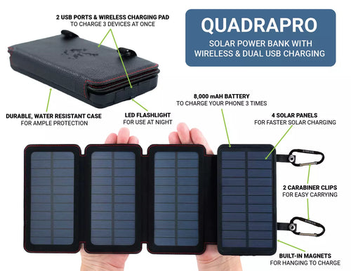 QuadraPro Solar Power Bank – PrepSOS - Main Image
