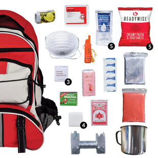 ReadyWise - 64 Piece Survival Back Pack (Red)