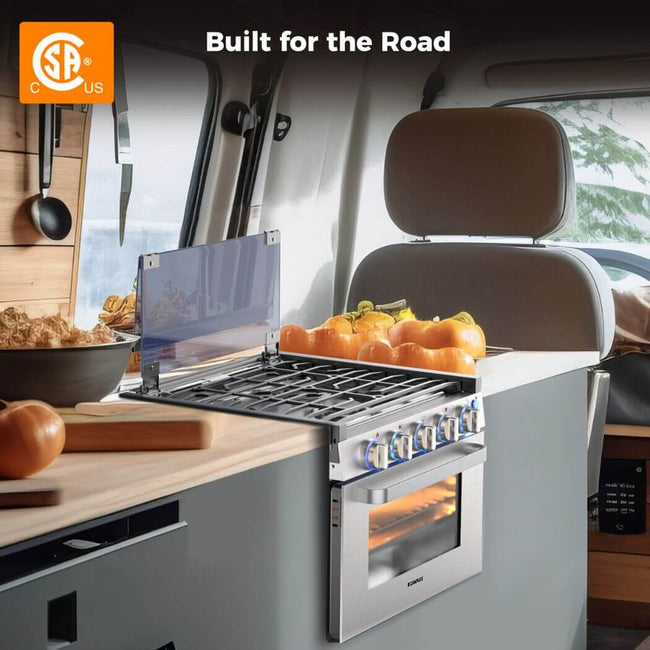 Camplux 17" RV Oven W/3 Burners Cooktop